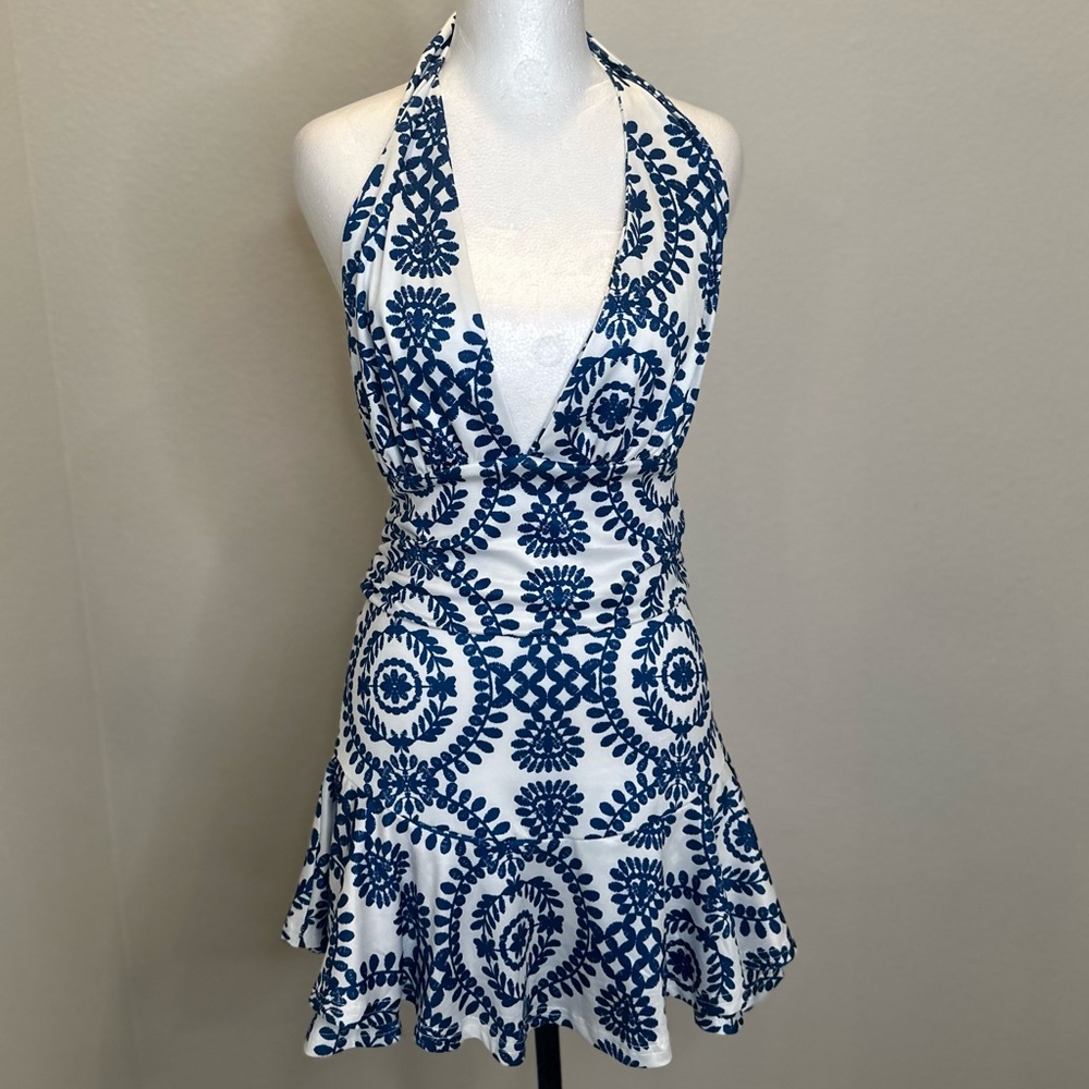 🍒Blue and White Swim Dress